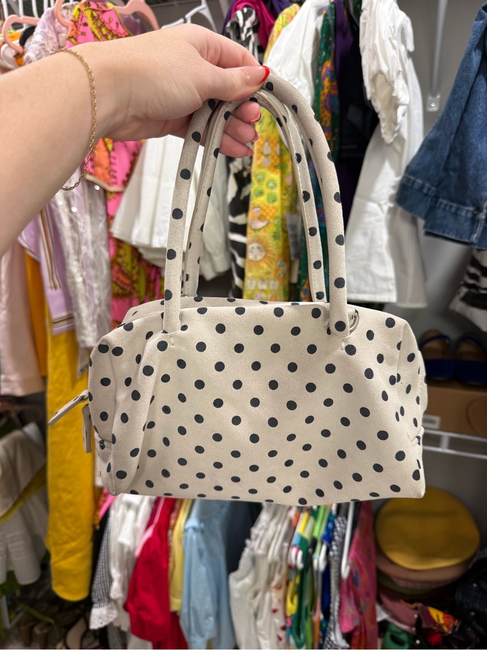 Zara Polka Dot Leather Bag